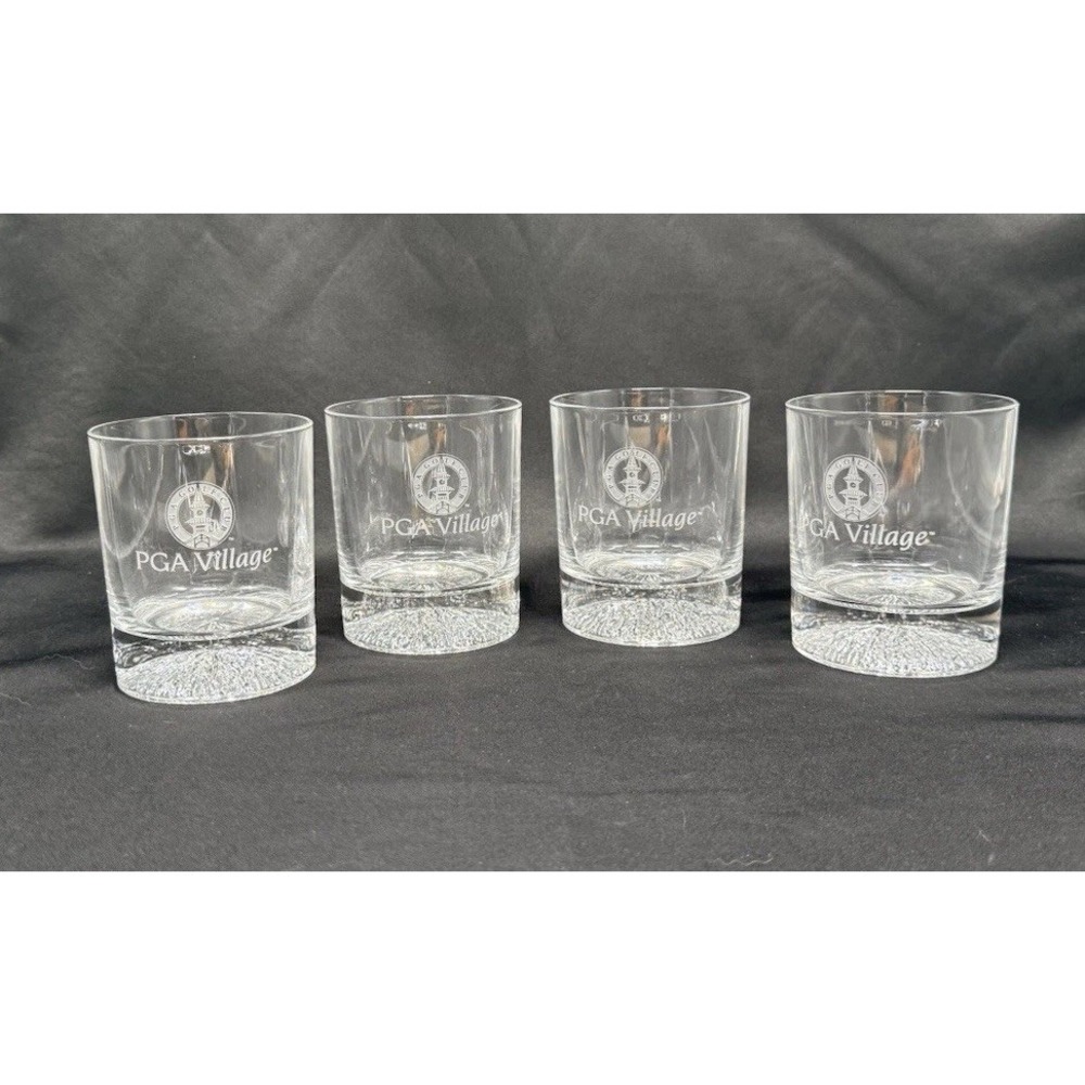 PGA Village Lowball Rocks Glasses Set Of 4 PGA Golf Club